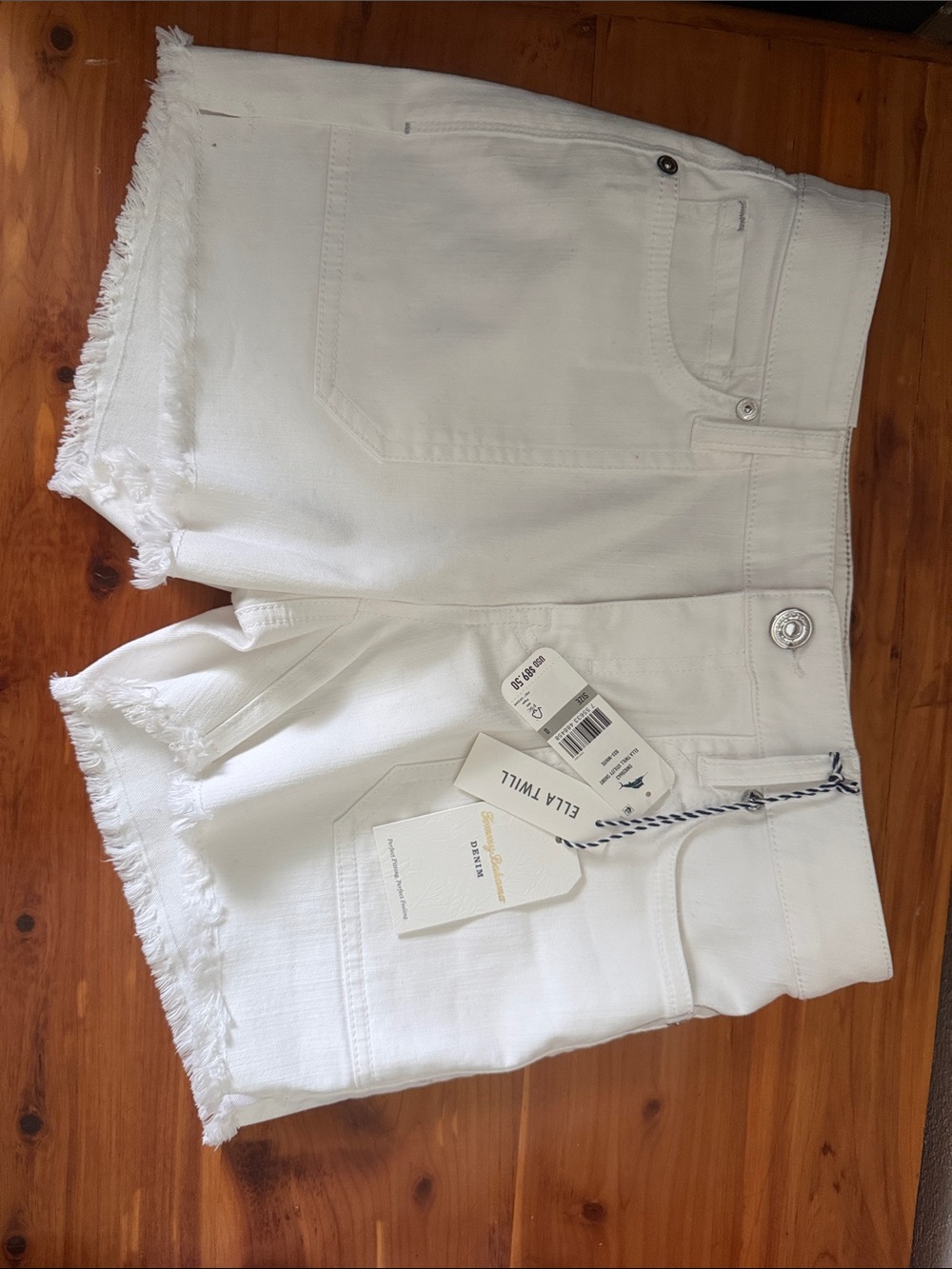 Tommy Bahama White Denim Frayed Hem Women's Shorts
